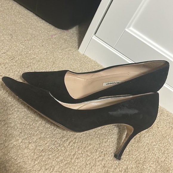 Manolo blahnik bb black suede pointed toe pump 7.5 EU 38.5 - Picture 5 of 9